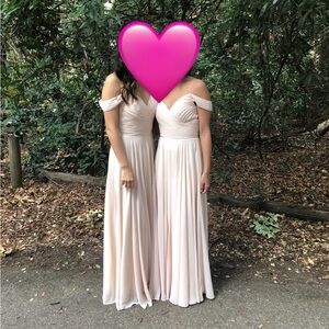 Crème maxi bridesmaids dress